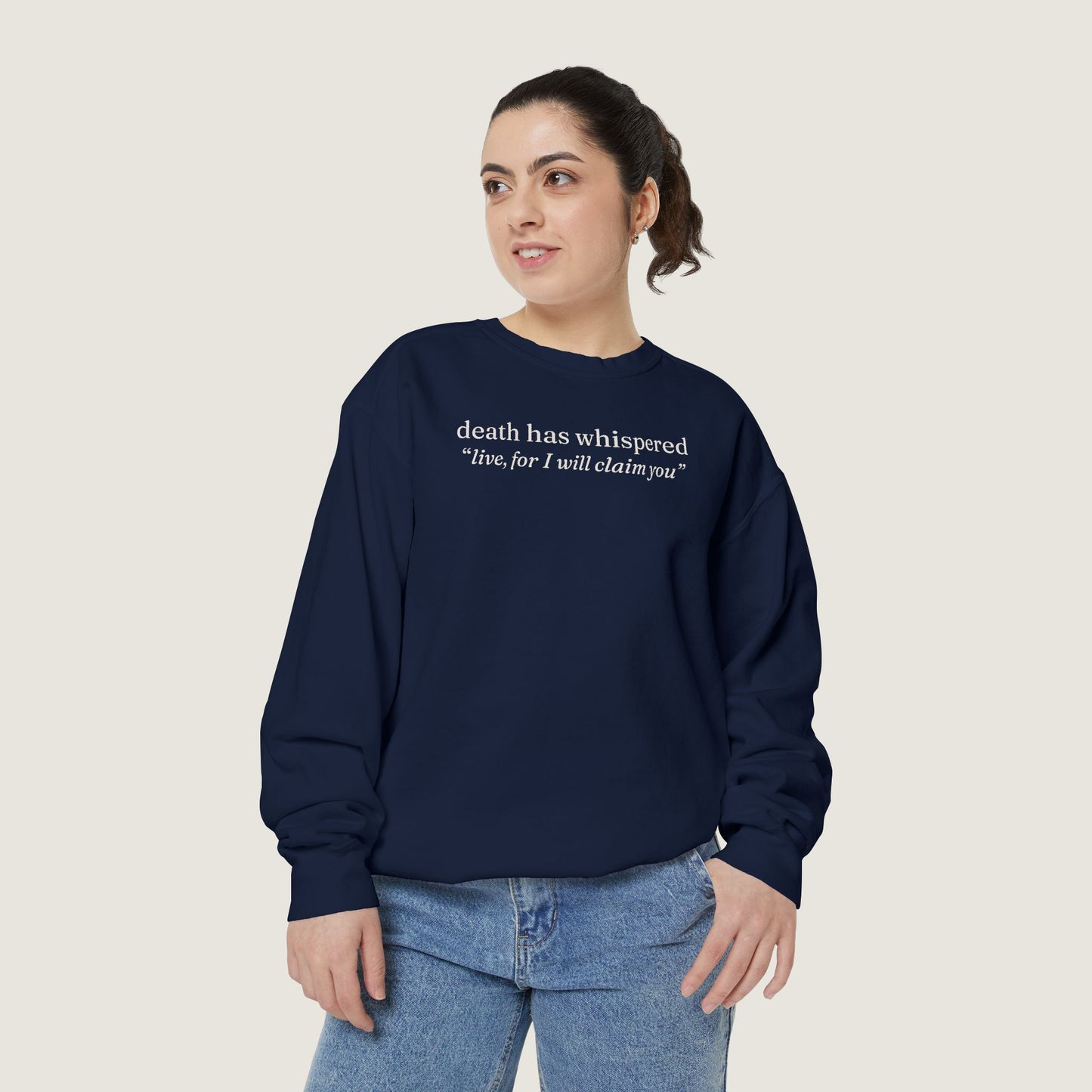 Ravenwood Hollow Apparel | Unisex Garment-Dyed Sweatshirt | "death has whispered"