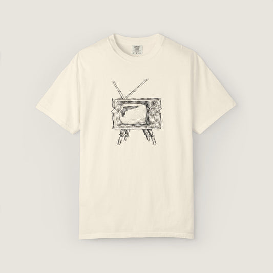 Ravenwood Hollow Apparel | Unisex Garment-Dyed Tee | "vintage tv sketch"