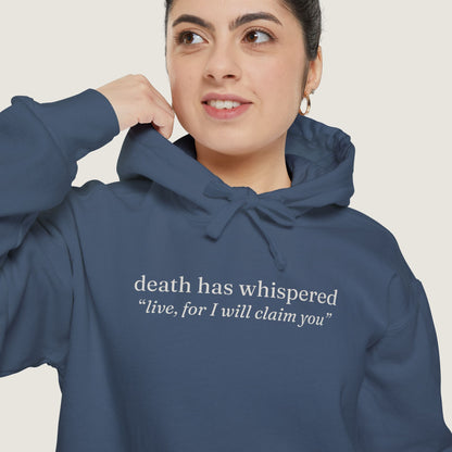Ravenwood Hollow Apparel | Unisex Garment-Dyed Hoodie | "death has whispered"