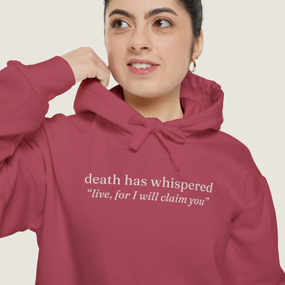 Ravenwood Hollow Apparel | Unisex Garment-Dyed Hoodie | "death has whispered"