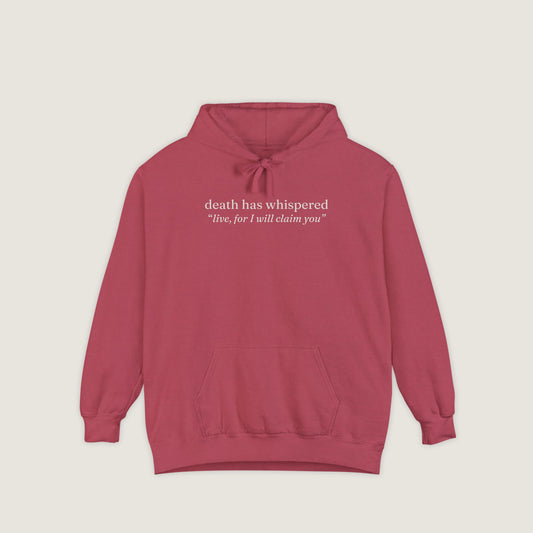 Ravenwood Hollow Apparel | Unisex Garment-Dyed Hoodie | "death has whispered"