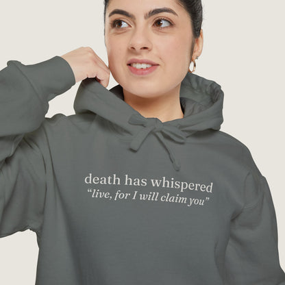 Ravenwood Hollow Apparel | Unisex Garment-Dyed Hoodie | "death has whispered"