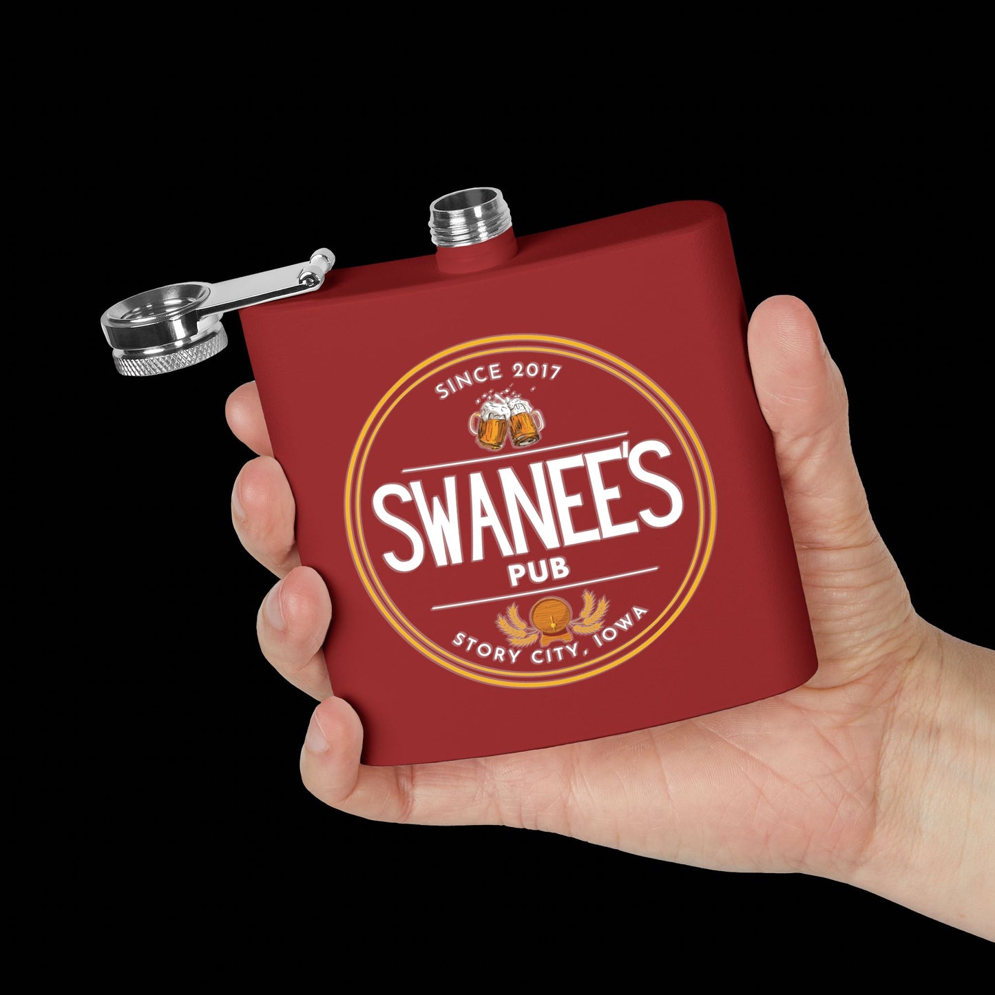 Swanee's Pub Drinkware | 6 oz Stainless Steel Flask