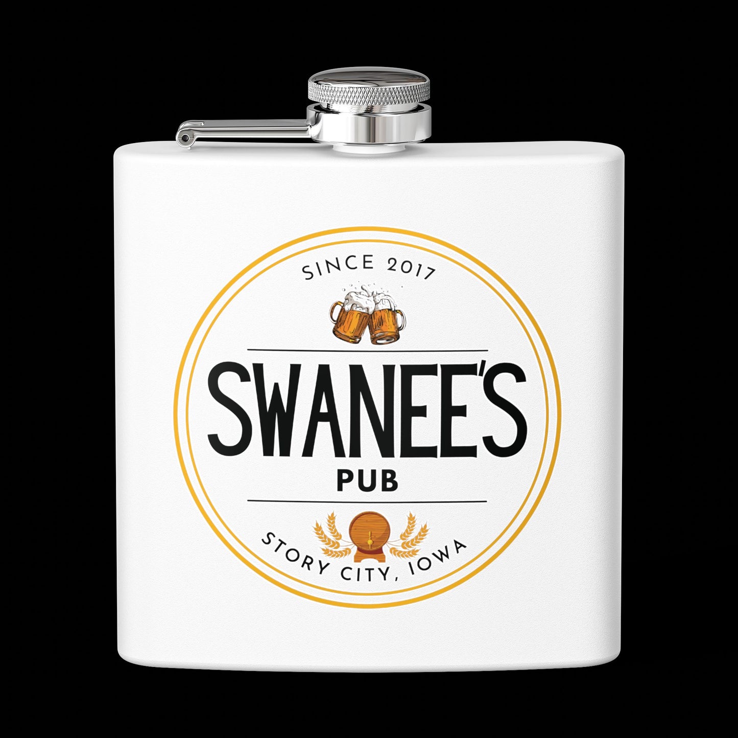 Swanee's Pub Drinkware | 6 oz Stainless Steel Flask